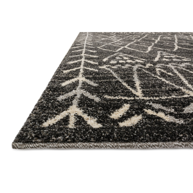 Tapis noir Aparicio Southwestern, Rectangle 8 pi 11 po x 12 pi 5 po