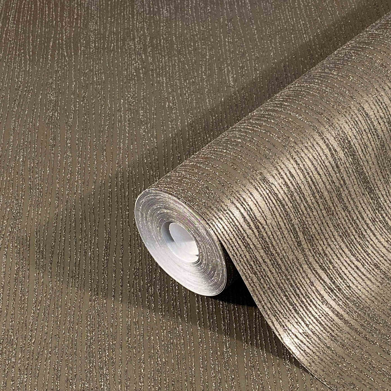 Textures Collection Mottled Sand Texture Sheen Finish Wallpaper Roll, Dark Brown