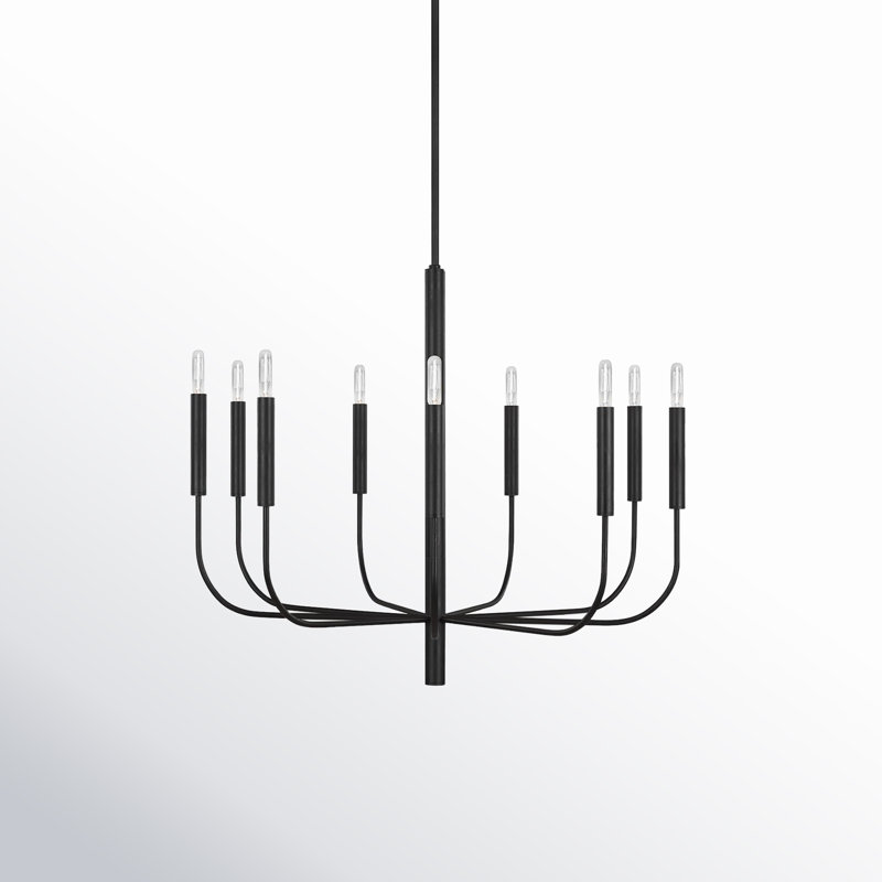 Tedder 9-Light Chandelier, Fer vieilli
