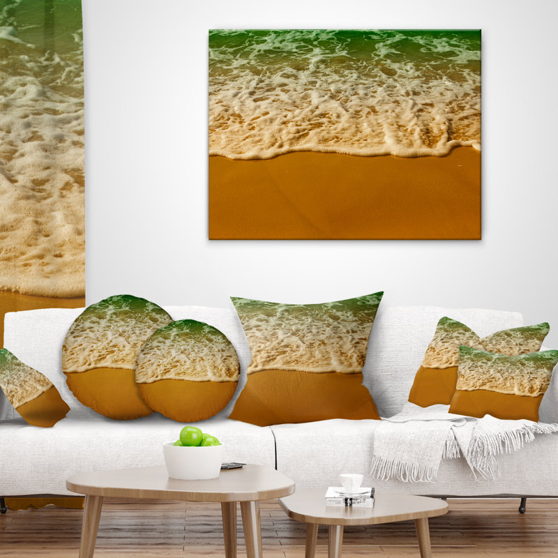 Coussin lombaire seascape waves from green beach eaux