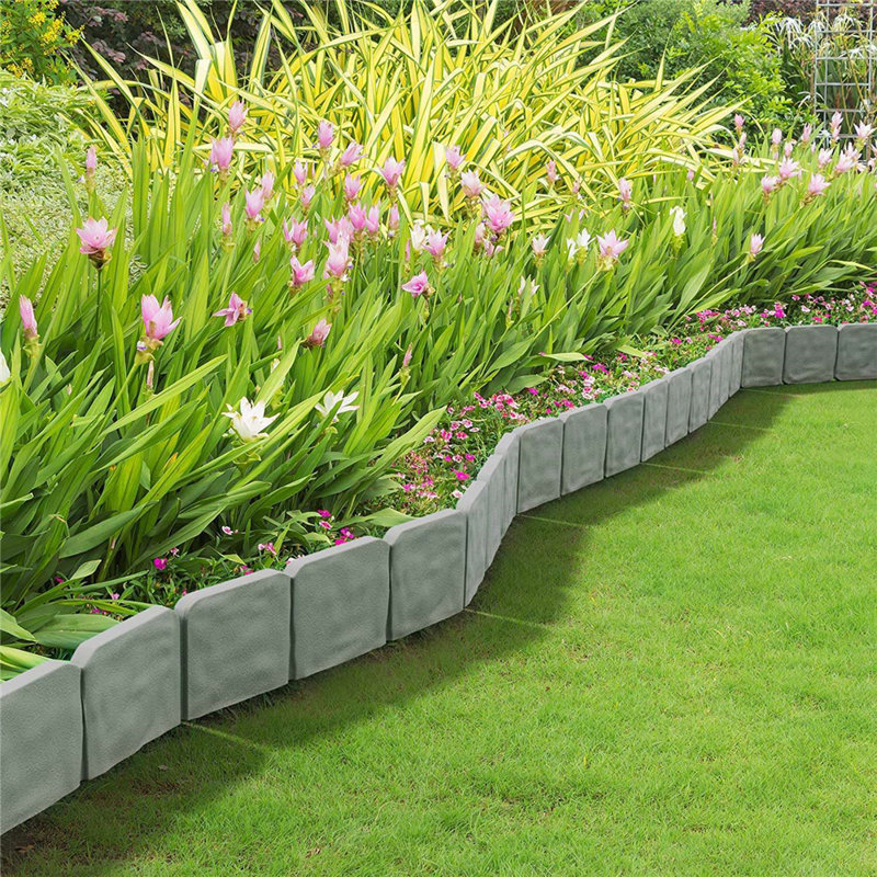10 pièces clôture de jardin imitation pierre plante support piquet extérieur paysage bordure bordure décorative