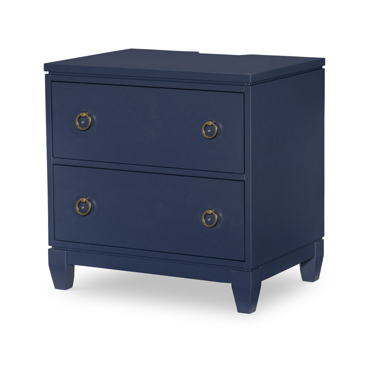 Table de chevet décontractée en or bleu 30 po Summerland, Bleu