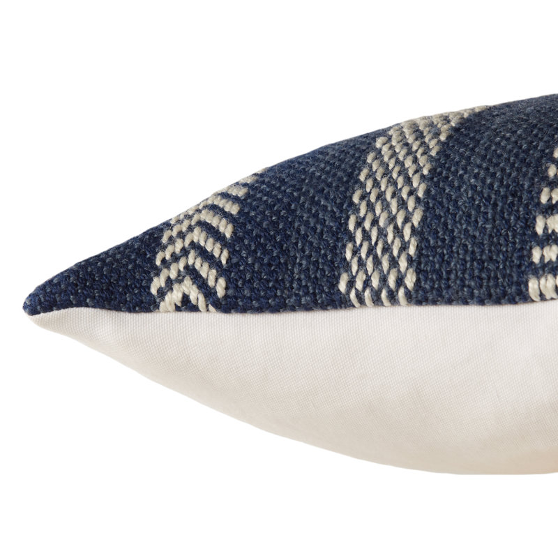 Coussin lombaire rectangulaire intérieur / extérieur Positano, Bleu/Ivoire, Pas de remplissage