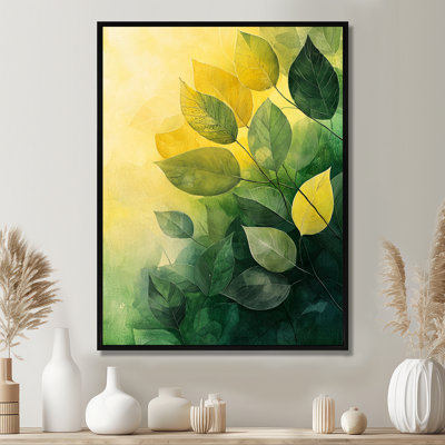 «Green Green Summer Leaves Foliage Collage I», reproduction sur toile