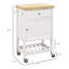 Organisateur de cuisine roulant avec armoire, blanc - rangement polyvalent et surface en bois d'hévéa pour chariot d'armoire Essentials, tiroir lisse, tablette