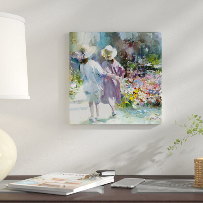 « filles », impression sur toile, H 18 po x l 18 po x P 1,5 po, Pas de tapis, Toile tendue