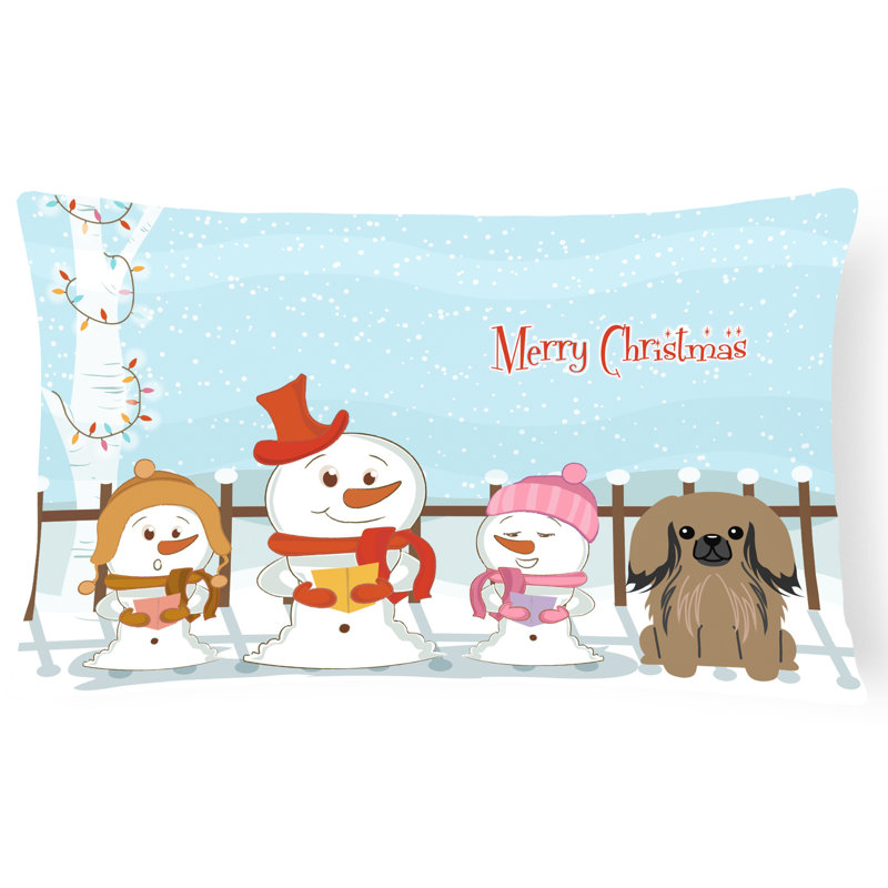Coussin lombaire intérieur / extérieur Merry Christmas, Brun clair