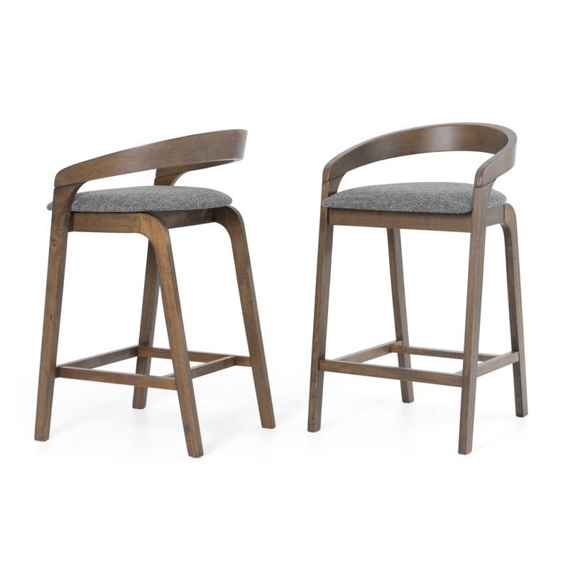 Piera Upholstered 27.36'' Counter Stool, Wenge