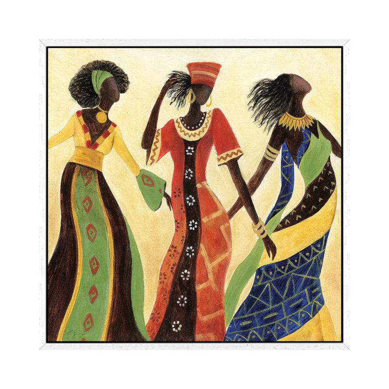 Women Of Marrakesh II - Painting on Canvas, 66.04 cm H x 66.04 cm W, White Framed