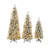 3 Pcs Flocked Artificial Christmas Tree Set With Lights