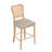 Markus 30.71'' Seat Height Farmhouse Acacia Wood Barstool with Woven Rattan Backrest & Fabric Cushion for Kitchen Island & Home Bar-1893532290