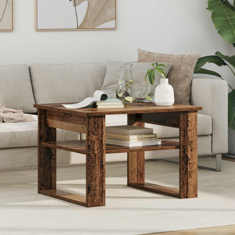Coffee Table with Storage, Old Wood, 44cm. H x 64cm. L x 54cm. W