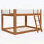 Grand lit superposé bas, lit superposé convertible en bois avec échelle réversible et garde-corps de sécurité, noyer-1381297496