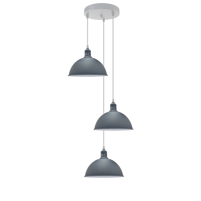 3 - Light Cluster Pendant, Grey, LED, Yes