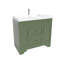 Anvay 36 in. Single Sink Freestanding Bath Vanity in Forest Green with White Carrara Quartz Top-1252753942