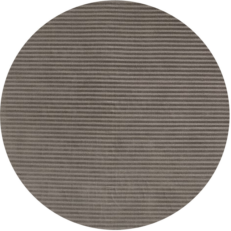 Tapis rayé gris Kuebler, Rond 7 pi