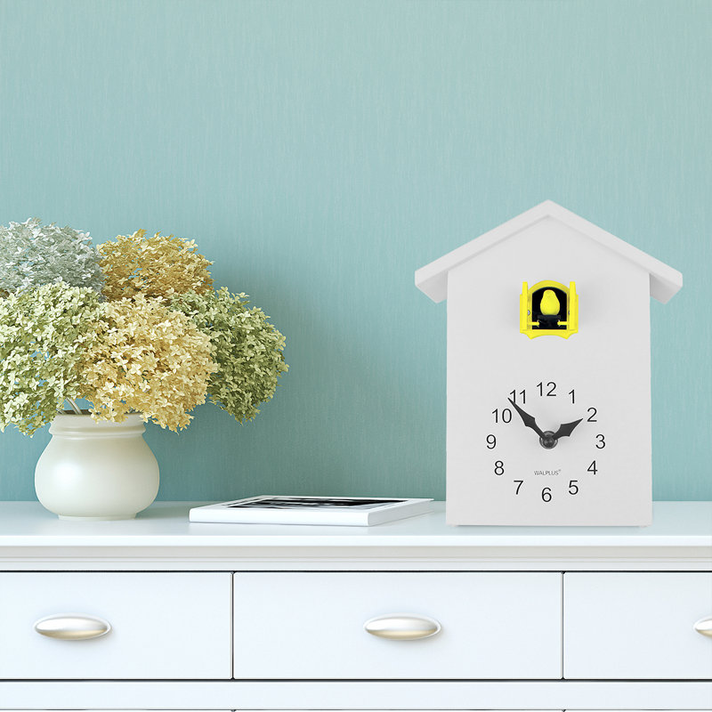 Horloge de table Walplus, Blanc / Jaune