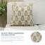 Housse de coussin en lin à motif floral fabriqué à la main Fab Divine - 22 x 22 po-110562893