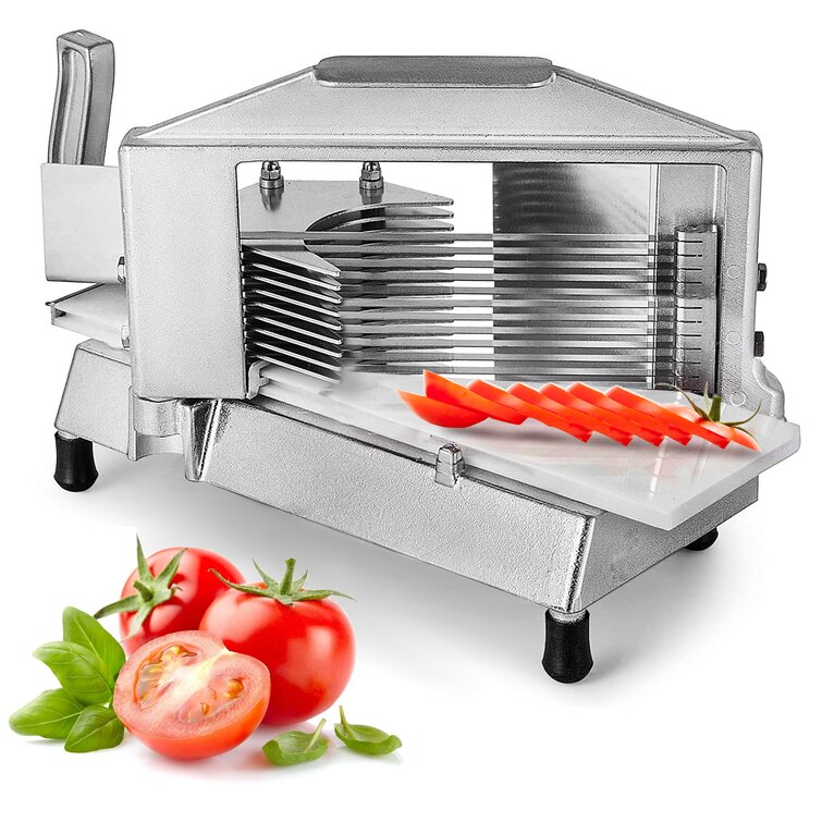 VEVOR Commercial Tomato Slicer 3/8 Heavy Duty Tomato Slicer Tomato Cutter  with Built in Cutting Board for Restaurant or Home Use