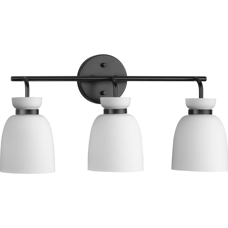 Éclairage pour meuble-lavabo à intensité variable Lexie, 3, Noir mat