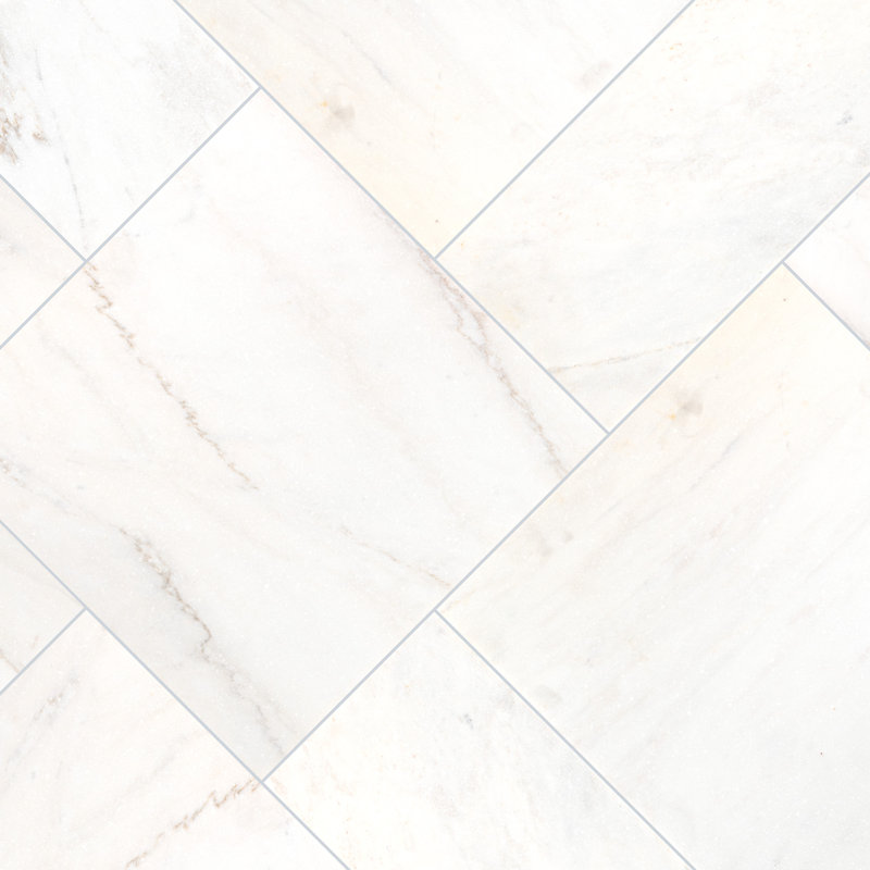 Ensemble de motifs de pavé en marbre sablé Celestine (160 pieds carrés / unité, 120 pièces), Neige