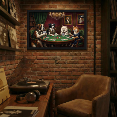 Animaux Animaux jouant au poker à table avec cartes