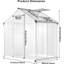 1.9x1.22 M Greenhouse for Outdoors, Polycarbonate Greenhouse with Quick Setup Structure and Roof Vent, Aluminum Large Walk-in Greenhouse for Outside Garden Backyard