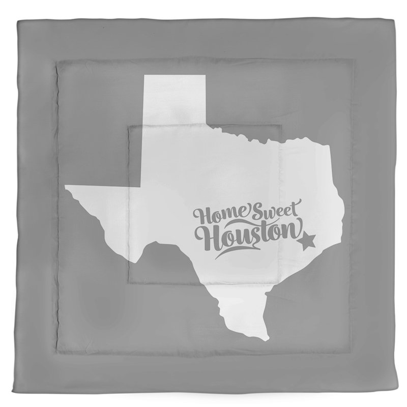Texas Modern & Contemporary Polyester Percale Comforter, Gray