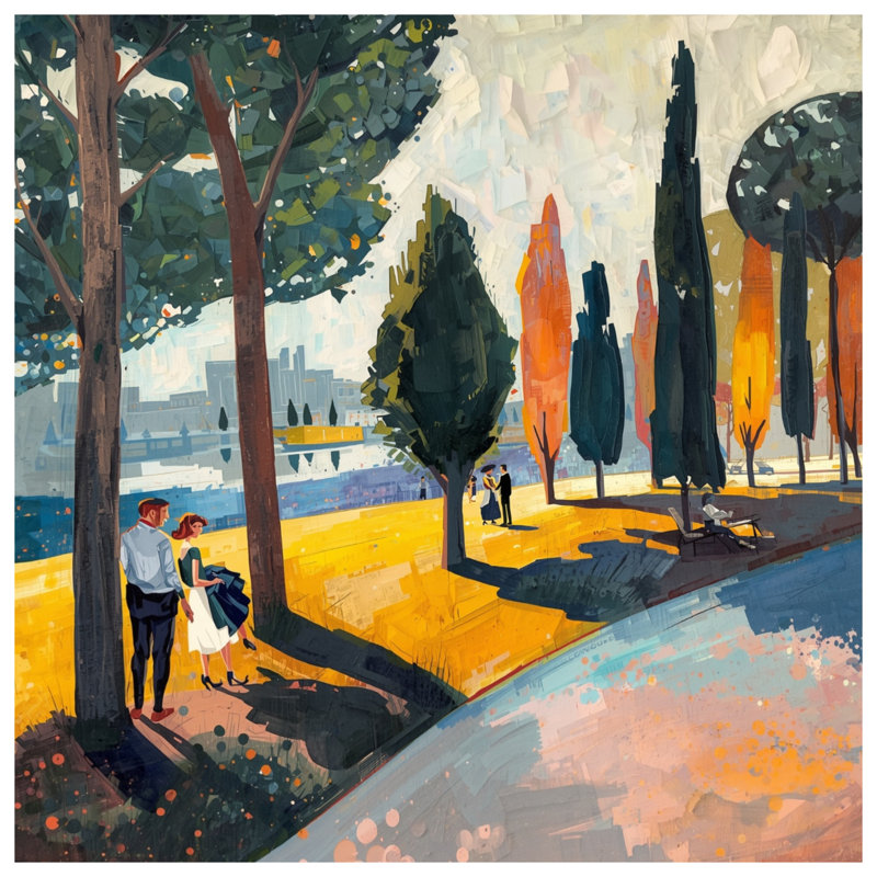 Housses de couette Urban Park Scene, King