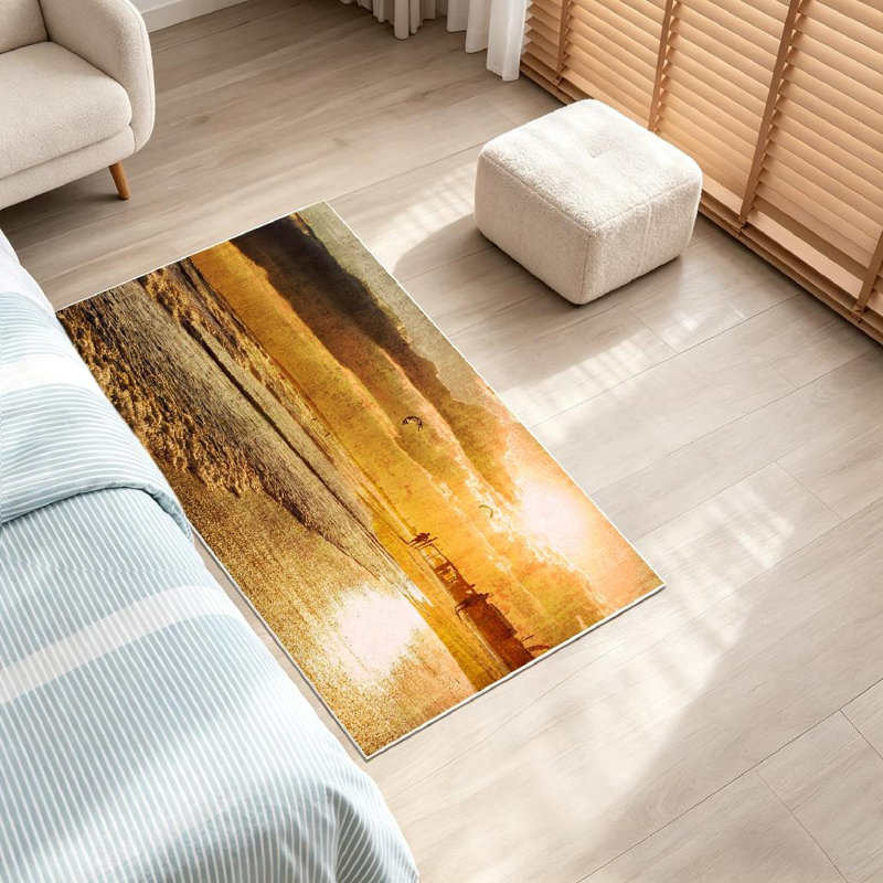Tapis noir lavable à la machine magnifique, Rectangle 32" x 47"