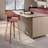 Romarin Swivel Counter or Bar Height Bar Stool with Arms and Footrest in Faux Leather, Wood-879254840-879254841-879254843