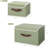 Storage Bin With Lid Storage Boxes With PU Leather Handles PP Plastic Board Decorative Foldable Lidded Cotton Linen Fabric Home Cubes Baskets Closet Organizer Container