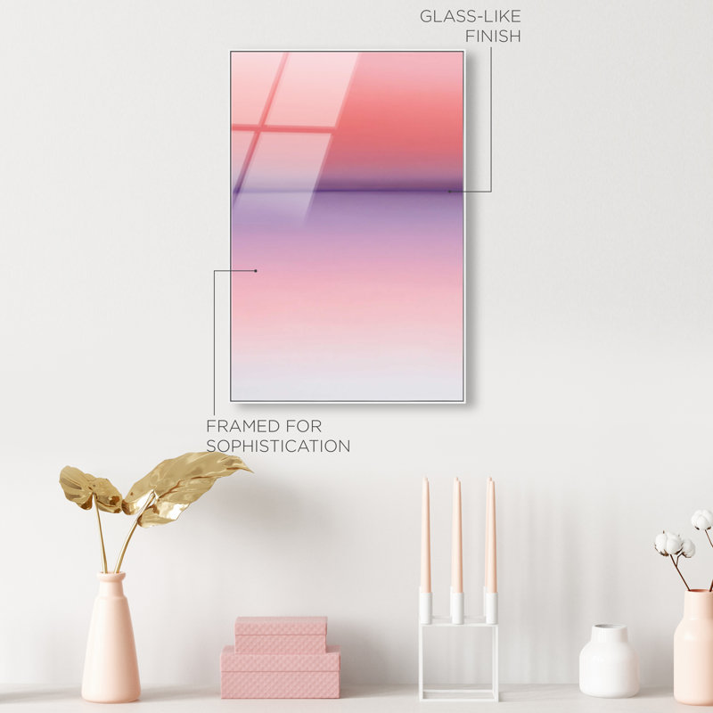 Peach Coastline II Print by Oliver Gal, 31"H x 21"W, White Floater Frame