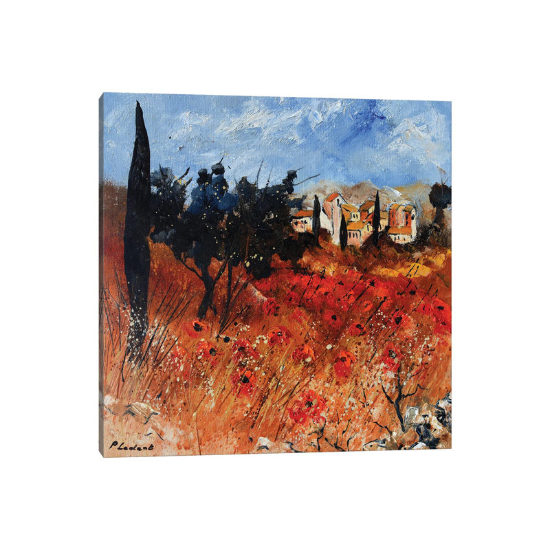Red Provence by Pol Ledent - Wrapped Canvas Painting, 30.48 cm H x 30.48 cm W