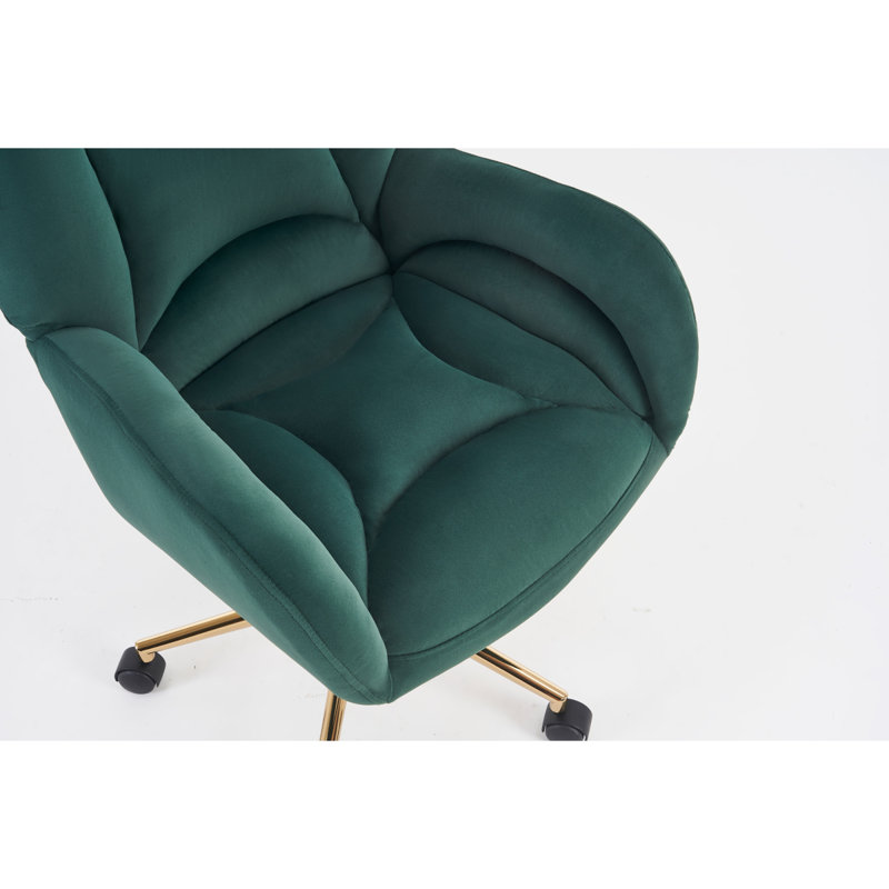 Chaise de bureau ergonomique avec caractéristiques avancées, Velvet Green