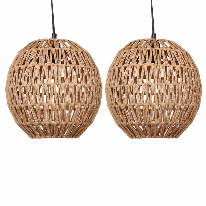 Simonetta 25.5cm H Paper Round Pendant Shade ( Uno ) in Natural