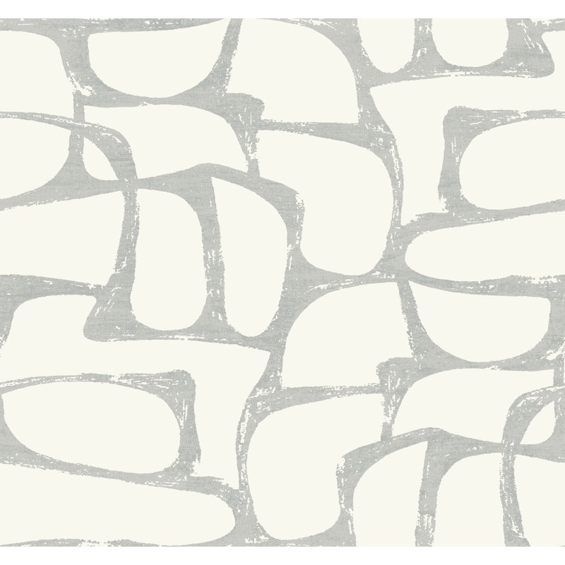 Papier peint géométrique Craftsman, Blanc / Doré