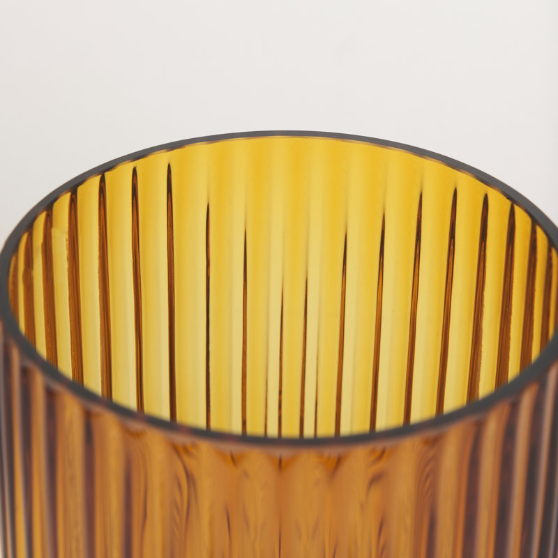 Vase de table 11 po, 8.27" H x 5.59" W x 5.59" D, Ambre
