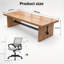 Table de conférence moderne en bois massif, table de conférence rectangulaire, avec 8 chaises de bureau en filet-383958052-383958057
