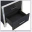 Table de chevet élégante avec poignée en métal et table de chevet à miroir avec 2 tiroirs pour la chambre à coucher et le salon, noir-1202954799