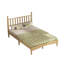 Lit plateforme double en bois avec tête de lit gourde et support en lattes de bois