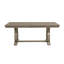 Table de salle à manger Mili, plateau extensible de 76 à 96 pouces, base à tréteaux ouverte, gris