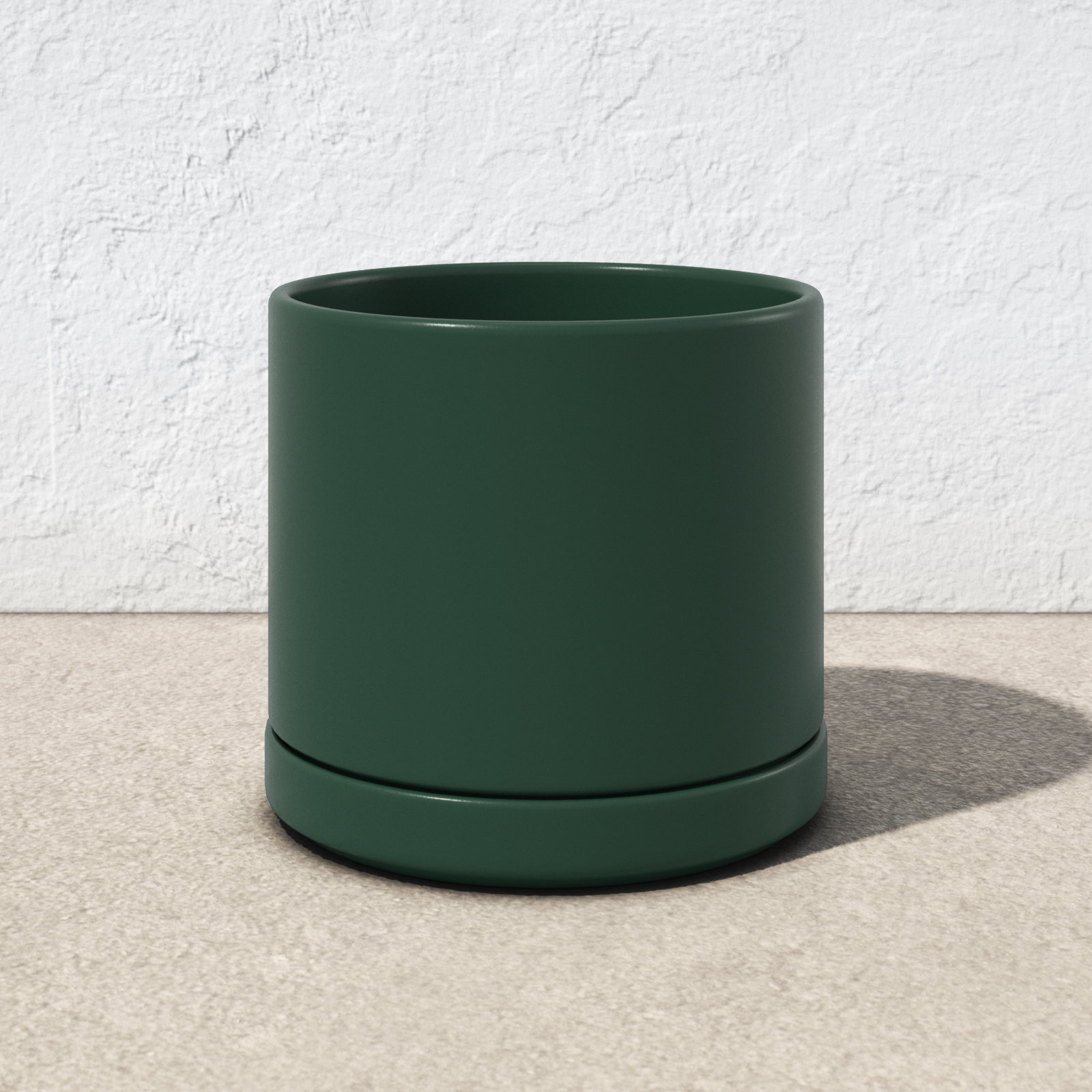 Cheryl Handmade Ceramic Pot Planter, Forest Green, 14.5" H x 15.75" W x 15.75" D