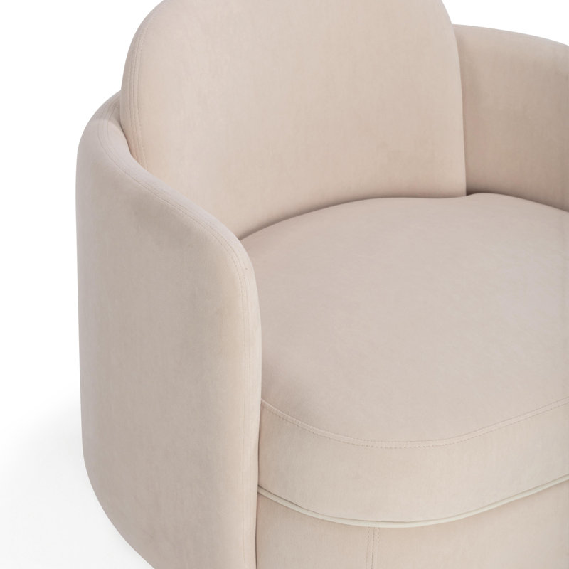 Chaise pivotante en velours vert menthe Wolfie, Rosé clair