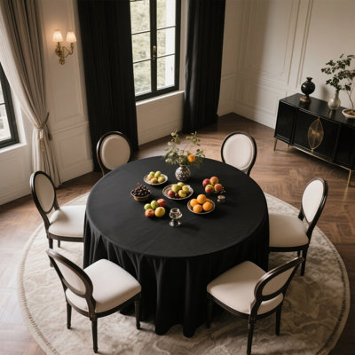 6pcs/pack Of Round 120-inch Polyester Seamless Solid Color Tablecloths, Available in multiple colors,Perfect for daily use, kitchen decoration, wedding decoration, and holiday celebrations, this round table decorative accessory is reusable