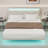 Velvet Fabric Floating Bed Frame with LED Lights-107141976-107141978
