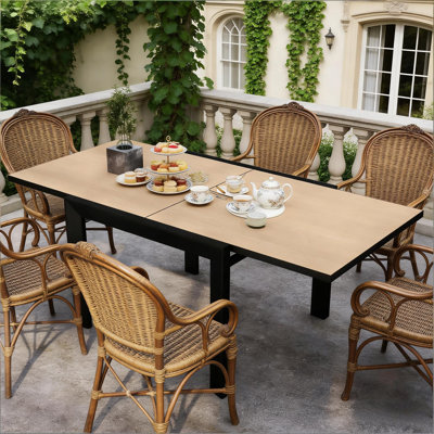 Table de salle à manger rectangulaire, table d'extérieur extensible