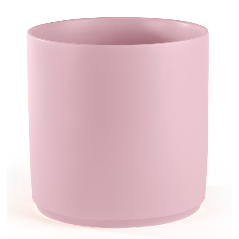 Pot de fleurs en grès cérame, Rosé, H 11,25 po x l 11,25 po x P 11,25 po