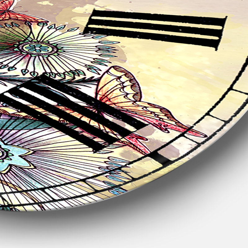 Horloge murale surdimensionnée Butterfly Peacock, Surdimensionné