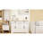 Style Buffet Cabinet White - 2 Drawers, 4 Doors. Versatile For Dining Room. , Painted. Stable Construction Sideboard Entryway. Spacious Storage,